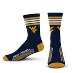 For Bare Feet Unisex's 4 Stripe Deuce Crew NCAA Sock, Team Color, L