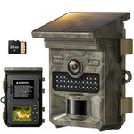 VOOPEAK Solar Trail Camera - 4K 48MP Game Camera with 32GB Memory Card 0.1s Trigger Speed Night Vision Motion Activated 120° Detection IP66 Waterproof Loop Recording 2.0-Inch Screen