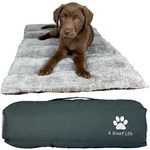 A WOOF LIFE Puppy & Small Travel Dog Bed. Indoor & Outdoor Portable Roll Up Mat with Water Resistant Base and Soft Upper-side. Great for a Garden, Camping, Car Boot, Crate, or Office.