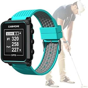 CANMORE TW356 Golf-GPS-Uhr für Damen und Herren, kostenloses Update, großes LCD-Display, Upgrade-IC-Chip, leichtes Zubehör, Türkis