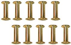 IMPRINT Set of 10 Brass Screws Post, Album Screw, DIY Leather Decoration Bookbinding Round Flat Head Stud Screw, Scapbook Brass Binding Screw Post for Purse Belt(8 mm x 12 mm)