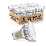 Lumiverse GU10 LED Bulbs 50W Equivalent, Non-Dimmable, 5000K Daylight White,4W PAR16 LED Spotlight Bulb for Track Lighting, 350lm Light Bulbs for Kitchen, Range Hood, Living Room, Bedroom, 6 Packs