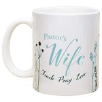 Pastor's Wife Teach Pray Love Floral Blue 11 Oz Ceramic Stoneware Coffee Mug