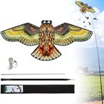 Flerigh Bird Hawk Flying Kite with Pole Crop Protector Bird Scare Flying Kites with 4m Pole - Owl Kite