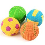 Squeaky Dog Balls, [4 Pack] Interactive Latex Rubber Squeak Dog Toys, 2.4'' Soft Bouncy Fetch Play Ball Toy for Small Dogs Puppies