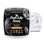 Linens Limited Double Duvet 12 Tog, Feels Like Down, Luxurious Quilt, Soft and Comfy, Ultra-Fine Siliconised Hollowfibre, Machine Washable (White)