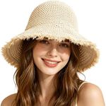 Straw Hats for Women, Womens Summer Hats for Vacation Travel, Beach Sun Straw Hats for Women (Beige Style 2)