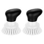 MR.SIGA Dish Scrub Brush, Palm Brush Dish Scrubber with Ergonomic Grip, Kitchen Brushes for Dishes, White, Pack of 2