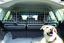 XtremeAuto® Durable Universal Deluxe Heavy Duty Dog Guard Pet Car Barrier Cage Mesh Head Rest Pet Dog Guard Complete Sticker