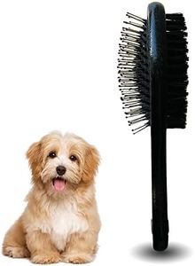 IB KOOT Wooden Dog Brushes for Grooming Double Sided Pet Hair Grooming Brush Professional Dog and Cat Brush for Shedding Ideal for Small and Long Haired Dogs (Black)