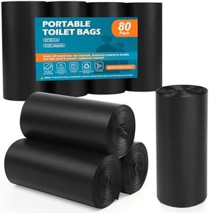 BOYONE 80 Portable Camping Toilet Bags, 8 Gallon Leak-Proof, 1.1 Mil Super Thick Biodegradable Waste Bags for Outdoor Boating Travel