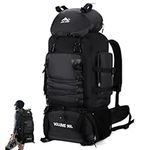 Augot Hiking Backpack, 90L Large Camping Backpack Waterproof Internal Frame Backpacks Lightweight Trekking Mountaineering Rucksack Outdoor Sport Travel Daypack for Trekking Climbing Camping (Black)