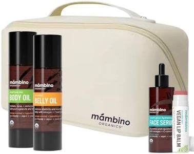 Mambino Organics Bun in the Oven Kit + Free Bag – All Natural Skincare Set for Pregnant Women – Anti-stretch mark, Body Moisturizer, Lip Balm Gift Pregnancy Gift Set for First time Moms