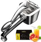 SUCCFLY Lemon Squeezer Stainless Steel, Manual Juicer Citrus Lime Orange Fruit Squeezer Heavy Duty Ergonomic Handle Labor-saving Large Capacity Juice Press Hand Handheld Juicer (5 Year Warranty)