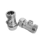 Pipestation 15mm Isolation Valve 2 Pack - Isolation Valve 15mm X 1/2" - Bolofix Male Iron Flat Faced Isolator Valve for Tap Connector Flexi Pipes - for Hot & Cold Water Systems - Easy Installation