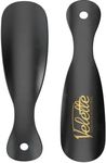 Velette Metal Shoe Horn, 2 Pack - 7.5" Long Black Shoe Horns- Top Quality Stainless Steel Shoe Helper