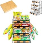 Candy Display Rack 4 Tier | Candy Organiser | Snack Organiser For Countertop | Display Snack Rack | Snack Shelf And Crisps Rack For Stores | Snack Display For Counter | Snack Stand For Stores And More