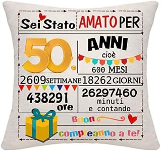 Bommex Regalo di compleanno Decorazioni Regalo di compleanno Copertura del cuscino di compleanno per gli amici di famiglia Regalo di buon compleanno (50)