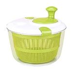 KMAKII Salad Spinner - Salad Washer, 5L Salad Dryer Salad Spinners with Vegetable Washing Basket, Household Fruit Dehydrator Drainer, Manual Salad Washer for Kitchen,Green