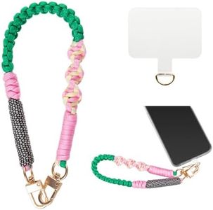 Phone Wrist Strap, Universal Phone Chain with Tether Tab, Nylon Phone Wristlet Charm, Anti-Loss Cell Phone Lanyard (Green)