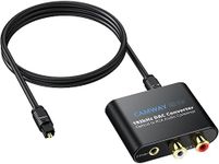 CAMWAY Digital to Analog Converter,192kHz DAC Converter SPDIF/Toslink/Optical to RCA,Optical to 3.5mm Audio Adapter(Not for RCA/3.5mm to Optical)