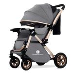 StarAndDaisy Baby Strollers/Pram for 0-3 Y Girl & Boy with Foldable Design, Food Tray, 4 Wheel Suspension, Convertible& Adjustable Seat, 5 Point Safety Belt, Light Weight & Convenient -(Beige)
