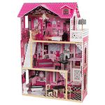 KidKraft Amelia Wooden Dolls House with Furniture and Accessories Included, 3 Storey Play Set with Lift for 30 cm/12 Inch Dolls, Kids' Toys, 65093