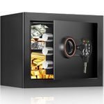1.2 Cub Small Safe Box, Anti-theft Home Safe with Programmable Keypad, Spare Keys and Removable Shelf, Security Digital Safe for Home Money Firearm Medicines Valuables