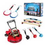 Slackers USA Ninja Line Starter Set, Excellent Complete Set of 11 Pieces, Usable as Slackline, Course of 11 meters, 7 Obstacles, Train as a Ninja, 980020