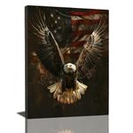 American Eagle Decor Wall Art Bald Eagle Wall Decor Eagle Poster Bald Eagle Pictures for Wall American Eagle Canvas Print Painting Framed Artwork for Bathroom Bedroom Living Room 16"x24"