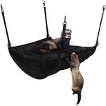 2 Brothers Wholesale Ferret Hammock for Cage - Plush Double Bunk Bed Hanging Clips - Perfect for 2 or More Small Pets! (Rats, Ferrets, Hamsters, Guinea Pigs, Chinchillas & Squirrels) - Black