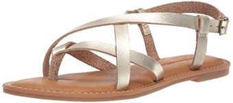 Amazon Essentials Women's Casual Strappy Sandal, Gold, 8 UK