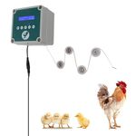 Automatic Chicken Coop Door Controller, Electric Chicken Door Actuator Motor Set, IP44 Cage Opener with Timer Light Sensor Remote Control Poultry House Door Actuator Motor Kit (US Plug)