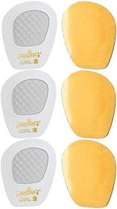 pedag Girl Anti-Slip Forefoot Inserts for High Heel Footwear, Handmade in Germany, Sandals Pumps and Mules, Textured Grip, Real Leather, One Size Fits All, White, 3 Pair