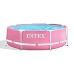 Intex 28290EH 8ft x 30in Round Metal Frame Above Ground Swimming Pool, Pink