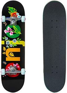Enjoi Flowers Resin Complete Skateboard - Black 8"