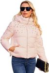 MODERN BUBBLE Puffer Jacket Womens Thickened Down Jacket with Diamonds Lightweight Winter Coats for Women