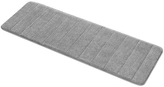 Navaris Alfombra de baño Absorbente - Alfombrilla Grande Antideslizante con Memory Foam - Absorbe el Agua al Salir de la Ducha - 120 x 40 CM - Gris