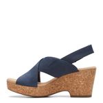 Clarks Collection Women's Giselle Dove Wedge Sandal, Navy Nubuck, 8 Medium US