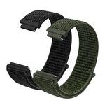 Vicloon Nylon Fabric Watch Straps, Pack of 2 Quick Release Watch Strap 20mm Nylon Replacement Watch Band for Men and Women Multicolors (Black+Green)