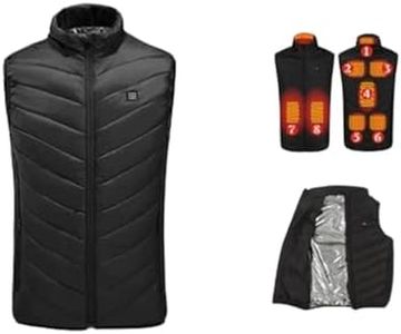 EZONEDEAL Heated Vest for Men Women USB Charging Electric Heating Vests Washable Warm Jacket for Winter Outdoor Skiing Hiking, Black Heated Vest (S, Black)