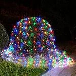 BlcTec Christmas Net Lights 200 LED 8.2ft x 4.9ft Multicolor Outdoor Halloween Mesh Lights with 8 Modes, Timer, Connectable, Waterproof and Durable Green Weir for Trees, Bushes, Garden Halloween Décor