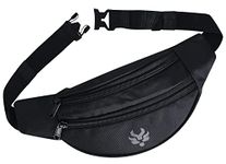 Pramadda Pure Luxury Classic Black Fanny Pack Waist Bag for Men Women | Sports Travel Hiking Trekking Mobile Document Pouch.