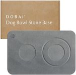 Dorai Home Dog Bowl Stone Base – Modern and Stylish Pet Feeding Station – Non-Slip, Quick Drying Base with Diatomaceous Earth – Slate