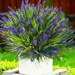 TSTWETO Artificial Plants Outdoor, 22 Pcs Fake Flowers UV Resistant Outdoor Fake Plants, Lavender Artificial Flowers Plastic Fake Faux Flowers Shrubs for Home Porch Garden Yard Window Box