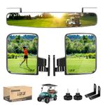 10L0L9.99WORLD MALL Newest Golf Cart Wide Rear View Convex 16.5" Extra Wide 180 Degree Panoramic and Universal Folding Golf Cart Side View Mirrors Combo for Club Car EZ-GO Yamaha and Others