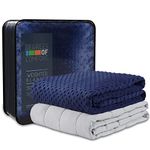 Cooling Weighted Blanket Twin with Removable Cover for Adult,Heavy Blankets 15 lbs, Minky Plush Coolmax Washable Covers Included ,Weight Distribution with Premium Glass Beads, 48x72 15 lbs Navy