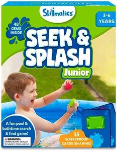 Skillmatics Seek & Splash Bath Toys - Search and Find Gem Game, Bathtub, Baby Pool & Summer Toys for Toddlers, Kids, Preschoolers, Waterproof Cards, Gifts for Boys & Girls Ages 3, 4, 5, 6