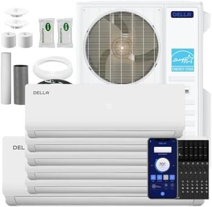 DELLA 55K BTU 6 Zone Mini Split AC (2x9K+3x12K+18K), 22.5 SEER2, 3450 Sq Ft