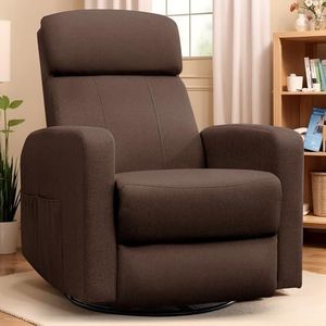Korser Power Swivel Recliner Chairs for Adults, Electric Glider Rocking Chair Nursery, Glider Recliner Nursery Chair with Classified Side Pocket, Nursery Rocking Chairs with USB and Type-C Ports